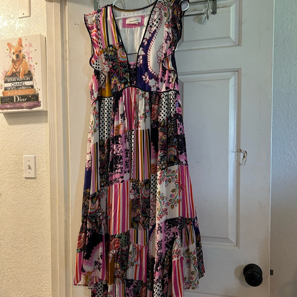 Anthropologie Multicolor Floral Patchwork High-Low Maxi Dress - Picture 1 of 3